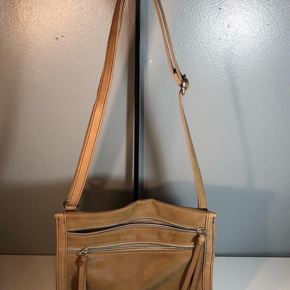 Relic Polk Dot Tan Leather XBody Purse     SS - Picture 2 of 8